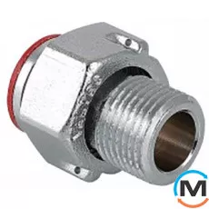 Штуцер Valtec з накидною гайкою для лічильника 1/2" Нікель, Тип різьблення: Внутрішня, Діаметр різьблення: 1/2", Матеріал: Латунь нікельована, фото 