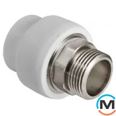 Полипропиленовый соединитель Valtec PPR под ключ с переходом на нар. р. 50х1 1/2", Тип резьбы: Наружная, Диаметр резьбы: 1 1/2", Диаметр (мм): 50, фото 