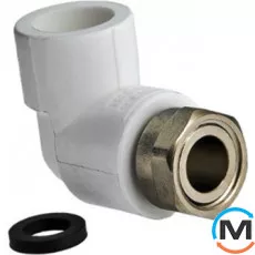 Полипропиленовый угольник Valtec PPR с накидной гайкой 25х3/4", Тип резьбы: Накидная гайка, Диаметр резьбы: 3/4", Диаметр (мм): 25, фото 