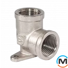 Кутник Valtec вн.-вн. c кріпленням Нікель 1/2", фото 