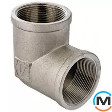 Кутник Valtec вн.-вн. Нікель 1 1/2", Тип різьблення: Внутрішня, Діаметр різьблення: 1 1/2", Матеріал: Латунь нікельована, фото 