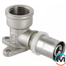 Уголок пресс Valtec VTm.254 с креплением 26x3/4", Вариант: Короткое, Тип резьбы: Внутренняя, Диаметр резьбы: 3/4", Диаметр (мм): 26, Рабочее давление (бар): 10, Материал: Сталь нержавеющая, фото 