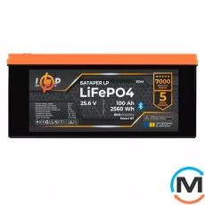 Аккумулятор LogicPower LP LiFePO4 25,6V - 100 Ah (2560Wh) (BMS 80А/50) пластик Smart BT, фото 