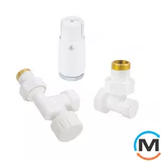 Комплект термостатичний Schlosser GZ1/2 x GW1/2 білий аксіальний з головкою MINI M30x1,5, фото 