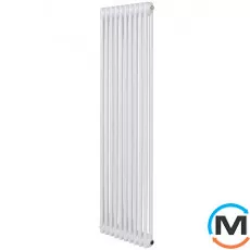 Вертикальный дизайнерский радиатор отопления ARTTIDESIGN Bari II 10/1800/470/50 белый матовый, Подключение радиатора: Нижнее, Исполнение: Вертикальный, Цвет: Белый, Высота (мм): 1800, Ширина (мм): 470, Количество рядов: 2, фото 