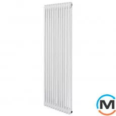Вертикальный дизайнерский радиатор отопления ARTTIDESIGN Bari II 12/1800/560/50 белый матовый, Подключение радиатора: Нижнее, Исполнение: Вертикальный, Цвет: Белый, Высота (мм): 1800, Ширина (мм): 560, Количество рядов: 2, фото 