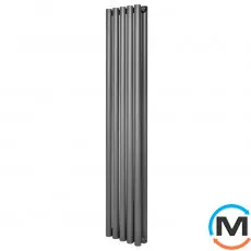 Вертикальный дизайнерский радиатор отопления ARTTIDESIGN Matera II 5/1800/295/50 серый матовый, Подключение радиатора: Нижнее, Цвет: Серый, Кол-во секций: 5, фото 