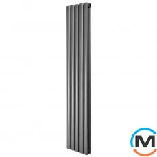 Вертикальный дизайнерский радиатор отопления ARTTIDESIGN Rimini II 5/1800/295/50 серый матовый, Цвет: Серый, Высота (мм): 1800, Количество рядов: 2, Длина (мм): 295, фото 