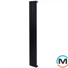 Вертикальный дизайнерский радиатор отопления ARTTIDESIGN Terni 4/1500/236/50 черный матовый, Подключение радиатора: Нижнее, Цвет: Черный, Высота (мм): 1500, Количество рядов: 1, Длина (мм): 236, фото 