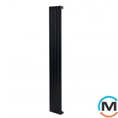 Вертикальный дизайнерский радиатор отопления ARTTIDESIGN Terni 4/1800/236/50 черный матовый, Подключение радиатора: Нижнее, Цвет: Черный, Высота (мм): 1800, Количество рядов: 1, Длина (мм): 236, фото 