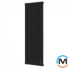 Трубчастий радіатор DeLonghi Multicolumn H=1800 3-12 (секцій) конфігурація D (нижче 1/2") RAL9005MATT нижнє підключення, Підключення радіатора: Нижнє, Виконання: Вертикальний, Колір: Чорний, Діаметр вхід/вихід: 1/2", Висота (мм): 1800, Ширина (мм): 552, Глибина (мм): 107, фото 