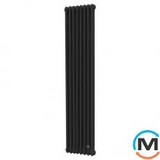 Трубчатый радиатор DeLonghi Multicolumn H=1800 3-8 (секций) конфигурация D (нижнее 1/2") RAL9005MATT нижнее подключение, Подключение радиатора: Нижнее, Исполнение: Вертикальный, Цвет: Чёрный, Диаметр вход/выход: 1/2", Высота (мм): 1800, Ширина (мм): 368, Глубина (мм): 107, фото 