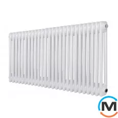 Радиатор ARTTIDESIGN Bari II G 26/500/1190 белый матовый горизонтальный дизайнерский, Подключение радиатора: Боковое, Исполнение: Горизонтальный, Цвет: Белый, Высота (мм): 500, Ширина (мм): 1190, Количество рядов: 2, фото 