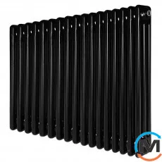 Радиатор ARTTIDESIGN Bari III G 17/600/785/50 черный матовый горизонтальный дизайнерский, Подключение радиатора: Боковое, Исполнение: Горизонтальный, Цвет: Черный, Высота (мм): 600, Ширина (мм): 785, Количество рядов: 3, фото 