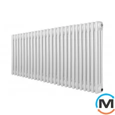 Радиатор ARTTIDESIGN Bari III G 26/600/1190/50 белый матовый горизонтальный дизайнерский, Подключение радиатора: Боковое, Исполнение: Горизонтальный, Цвет: Белый, Высота (мм): 600, Ширина (мм): 1190, Количество рядов: 3, фото 