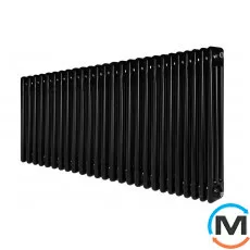 Радиатор ARTTIDESIGN Bari III G 26/600/1190/50 черный матовый горизонтальный дизайнерский, Подключение радиатора: Боковое, Исполнение: Горизонтальный, Цвет: Черный, Высота (мм): 600, Ширина (мм): 1190, Количество рядов: 3, фото 