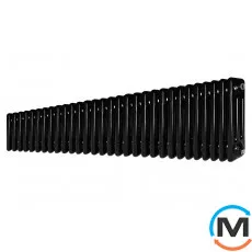 Радіатор ARTTIDESIGN Bari III G 30/300/1370/50 чорний матовий горизонтальний дизайнерський, Підключення радіатора: Бокове, Виконання: Горизонтальний, Колір: Чорний, Висота (мм): 300, Ширина (мм): 1370, Кількість рядів: 3, фото 