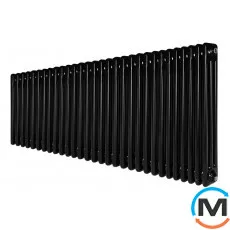 Радиатор ARTTIDESIGN Bari III G 30/600/1370/50 черный матовый горизонтальный дизайнерский, Подключение радиатора: Боковое, Исполнение: Горизонтальный, Цвет: Черный, Высота (мм): 600, Ширина (мм): 1370, Количество рядов: 3, фото 