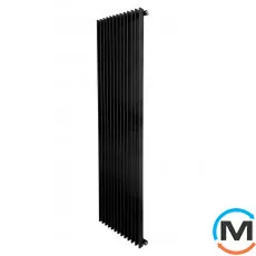 Радиатор ARTTIDESIGN Pesaro 13/1800/470/50 черный матовый вертикальный дизайнерский, Цвет: Черный, Глубина (мм): 200, Ширина (мм): 470, фото 