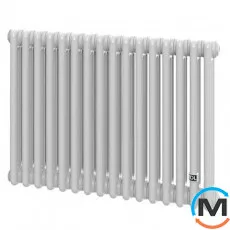 Трубчатый радиатор DeLonghi Multicolumn H=570 3-16 (секций) конфигурация 0 (боковое 1/2") RAL9016 нижнее подключение, Подключение радиатора: Боковое, Исполнение: Горизонтальный, Цвет: Белый, Диаметр вход/выход: 1/2", Высота (мм): 570, Ширина (мм): 736, Глубина (мм): 107, фото 