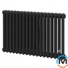 Трубчастий радіатор DeLonghi Multicolumn H=570 3-18 (секцій) конфігурація 0 (бічне 1/2") RAL9005МATT, Підключення радіатора: Бокове, Виконання: Горизонтальний, Колір: Чорний, Діаметр вхід/вихід: 1/2", Висота (мм): 570, Ширина (мм): 828, Глибина (мм): 107, фото 