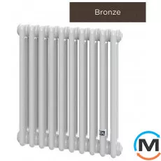 Трубчастий радіатор DeLonghi Multicolumn H=570 3-2 (секцій) конфігурація 99 (бічне 11/4") BRONZE нижнє підключення, Підключення радіатора: Бокове, Виконання: Горизонтальний, Колір: Бронзовий, Діаметр вхід/вихід: 1 1/4", Висота (мм): 570, Ширина (мм): 92, Глибина (мм): 107, фото 