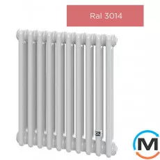 Трубчастий радіатор DeLonghi Multicolumn H=570 3-2 (секцій) конфігурація 99 (бічне 11/4") RAL3014 MATT нижнє підключення, Підключення радіатора: Бокове, Виконання: Горизонтальний, Колір: Темно-рожевий, Діаметр вхід/вихід: 1 1/4", Висота (мм): 570, Ширина (мм): 92, Глибина (мм): 107, фото 