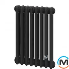 Трубчастий радіатор DeLonghi Multicolumn H=570 3-8 (секцій) конфігурація 0 (бічне 1/2") RAL9005M, Підключення радіатора: Бокове, Виконання: Горизонтальний, Колір: Чорний, Діаметр вхід/вихід: 1/2", Висота (мм): 570, Ширина (мм): 368, Глибина (мм): 107, фото 