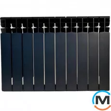 Биметаллический радиатор Mirado 96/500 (12 секции) ЧЕРНЫЙ (graphite), Цвет: Черный, Кол-во секций: 12, фото 