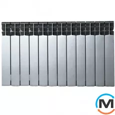 Биметаллический радиатор Mirado 96/500 (12 секций) СЕРЫЙ (silver), Цвет: Серый, Кол-во секций: 12, фото 