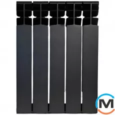 Биметаллический радиатор Mirado 96/500 (5 секций) ЧЕРНЫЙ (Graphite), Цвет: Черный, Кол-во секций: 5, фото 