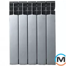 Биметаллический радиатор Mirado 96/500 (5 секций) СЕРЫЙ (silver), Цвет: Серый, Кол-во секций: 5, фото 