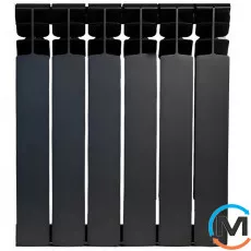 Биметаллический радиатор Mirado 96/500 (6секций) ЧЕРНЫЙ (Graphite), Цвет: Черный, Кол-во секций: 6, фото 