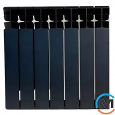Биметаллический радиатор Mirado 96/500 (7 секции) ЧЕРНЫЙ (graphite), Цвет: Черный, Кол-во секций: 7, фото 