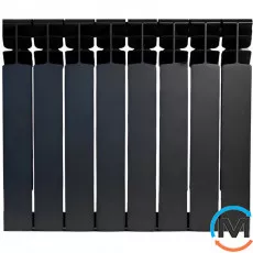 Биметаллический радиатор Mirado 96/500 (8 секции) ЧЕРНЫЙ (graphite), Цвет: Черный, Кол-во секций: 8, фото 