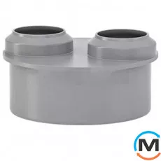 Переходник канализационный Valsir 525003 Ø110/40/40 HTDR двойной, фото 