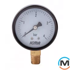 Манометр Icma Ø 63.Радіальне підключення 1/4, 10бар, фото 