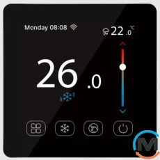 Комнатный сенсорный термостат с WiFi управлением Tervix Pro Line TouchScreen Thermostat (котёл), чёрный, фото 