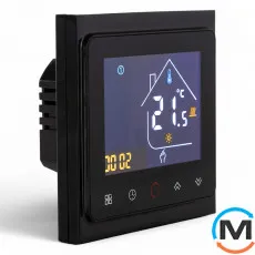 Термостат с управлением ZigBee Tervix Pro Line для водяного/электрического тёплого пола, чёрный, фото 