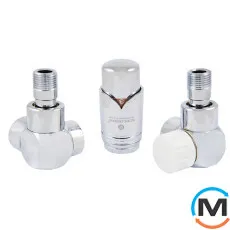 Комплект термостатический Schlosser Exclusive осевой правый GZ 1/2 х 16x2 mm PEX хром, фото 