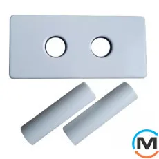 Двойная Розетка Schlosser 150/70 мм L=50 + 2 трубки d=22mm белая, фото 