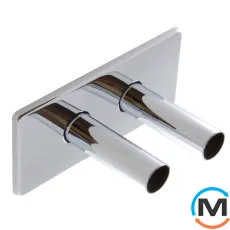 Двойная Розетка Schlosser 150/70 мм L=50 + 2 трубки d=22mm хром, фото 