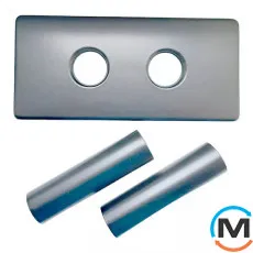 Двойная Розетка Schlosser 150/70 мм L=50 + 2 трубки d=22mm RAL7016 антрацит мат, фото 