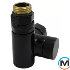 Клапан обратного потока Schlosser Combi Plus осевой левый GZ 1/2 x 15 mm Cu RAL9005 черный мат, фото 