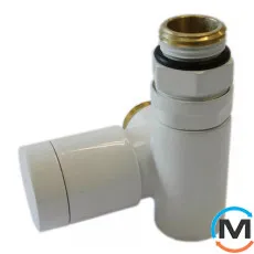 Клапан с ручной регулировкой Schlosser Combi Plus осевой правый GZ 1/2 x 15 mm Cu белый, фото 