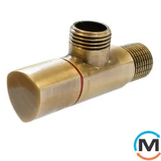Кран санитарный Schlosser угловой DN15 1/2" GZ x 3/8" GZ античная латунь, фото 