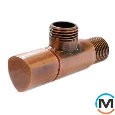 Кран санитарный Schlosser угловой DN15 1/2" GZ x 3/8" GZ античная медь, фото 