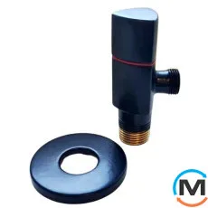 Кран санитарный Schlosser угловой DN15 1/2" GZ x 3/8" GZ черный матовый, фото 
