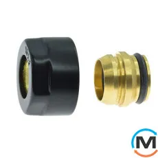 Резьбовое соединение Schlosser для медных труб GW 3/4 x 15 mm Cu RAL9005 черный мат, фото 