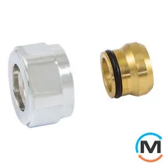 Резьбовое соединение Schlosser для медных труб GW M 22x1,5 x 15 mm Cu хром, фото 